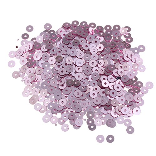 Pailletten Glatt Rund Perlen Ø 3mm 2400 Stk. und 4mm 1200 Stk. für Basteln Nähen Dekoration DIY Kleidung und Schmuck, Handwerk Metallic Sequin (4mm, Vintage Rosa) von Perlin