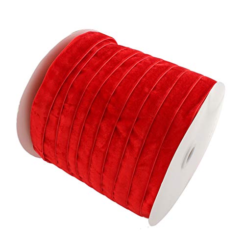 Perlin - 10 Meter Samtband 20mm Rot Samtborte Schmuckband Schleifenband Zierband Zierborte Borte Band Dekoband Bastelbedarf Geschenkband C184 x2 von Perlin