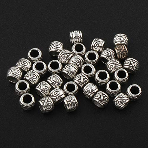 Perlin 200stk Zwischenteile Tibet Silber Perlen Spacer Metallperlen 4mm Tube/Röhre Zwischenperlen Für Basteln Schmuck Kette Armband Schmuckteile F224 x2 von Perlin