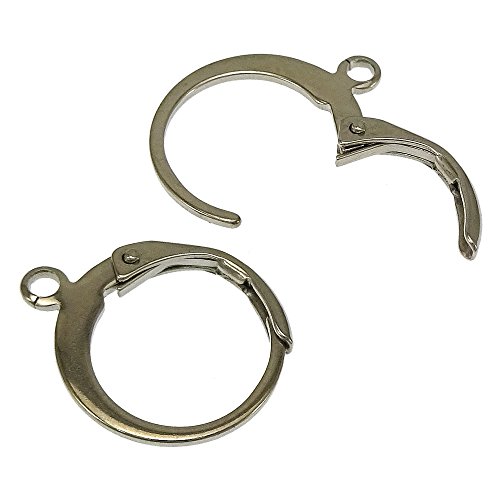 Perlin - 24 Edelstahl 304 Ohrhaken Ring Ohrstecker Ohrringe Klapp Brisuren Ohrhänger Rund Ohr-Verschluss Klappbügel 14mm M127 x3 von Perlin