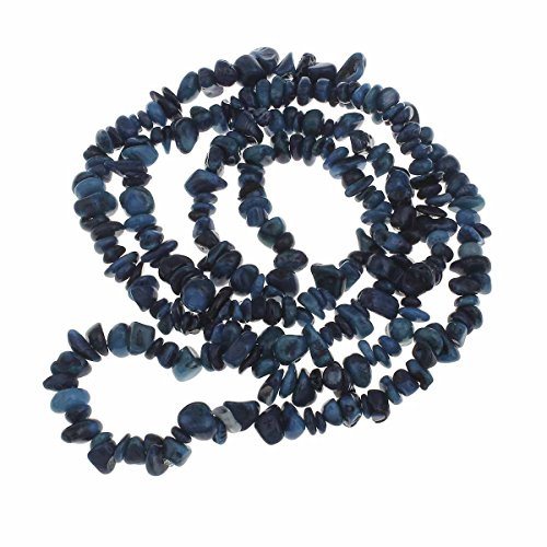 Perlin - 250stk Edelstein Strang Perlen, Indische Sapphire Blau, 5~8 mm Chips Nugget Halbedelstein Edelsteine Schmuckperlen Schmuckstein für DIY Kette Bastelset von Perlin