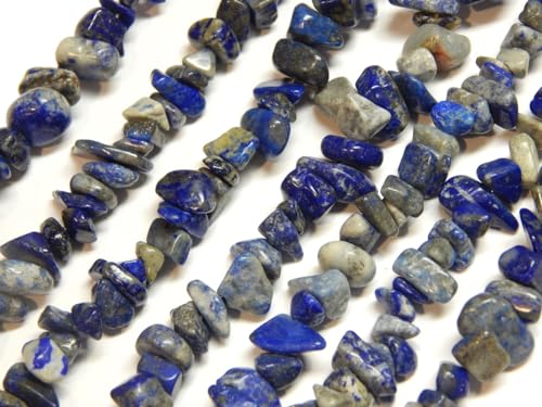 Lapislazuli Perlen 250stk Edelstein Strang 5~8 mm Chips Nugget Halbedelstein Edelsteine Schmuckperlen Schmuckstein für DIY Kette Bastelset G200 x2 von Perlin