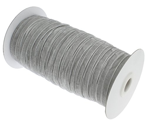 Perlin - 30 Meter Samtband Grau Silber 6mm Samtborte Schmuckband Schleifenband Zierband Zierborte Borte Band Dekoband Bastelbedarf C181 x2 von Perlin