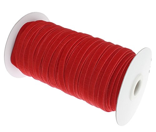 Perlin - 30 Meter Samtband Rot 6mm Samtborte Schmuckband Schleifenband Zierband Zierborte Borte Band Dekoband Bastelbedarf C190 x2 von Perlin