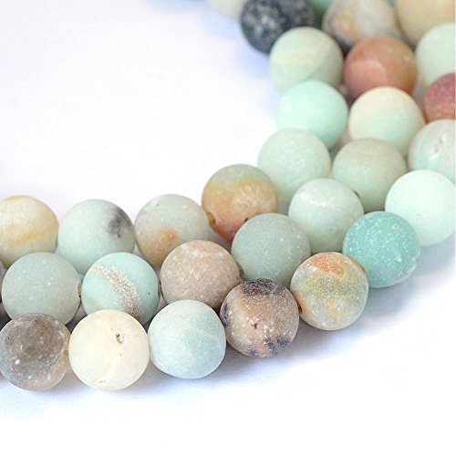 Perlin - Edelstein Amazonite Perlen 8mm Frosted Kugel Edelstein Natursteine Schmuckstein Bastelperlen 30stk. von Perlin