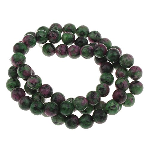 Perlin - 30stk. Rubin in Zoisit Ruby in Zoisite Edelstein Perlen Natur Stein 8mm Rund Edelsteine Halbedelstein Schmuckstein Schmuckperlen Bastelperlen G194 x2 von Perlin