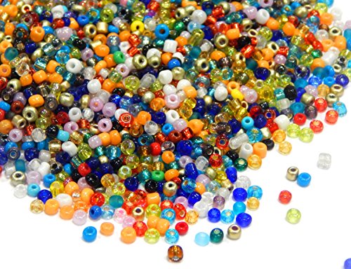 Perlin 450Gr Rocailles Perlen 2mm Bunte No:12 Rocailles Perlen Edel Mix Seed Beads Mini Perlen Schmuckperlen Dekoperlen von Perlin