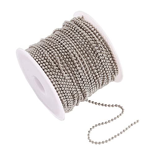 5 meter Gliederkette Link Kette Metallkette Kugelkette Rund 2mm Altsilber Ball Schmuckkette Meterware zur Schmuckherstellung von Halsketten Armband DIY Basteln K29 von Perlin