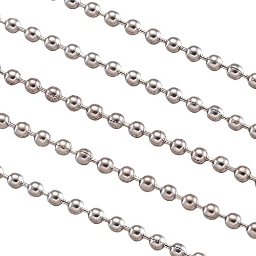 5 meter Rundkette Gliederkette Link Kette Metallkette Kugelkette Rund 2mm Altsilber Ball Schmuckkette Meterware zur Schmuckherstellung von Halsketten Armband von Perlin