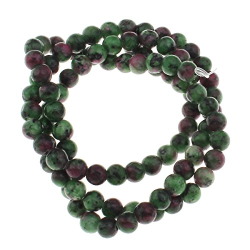 Perlin - 50stk Edelstein Perlen, Rubin in Zoisit, Ruby in Zoisite 4mm Rund Halbedelstein Unakite Edelsteine Schmuckperlen Schmuckstein für DIY Kette Bastelset G191 x2 von Perlin