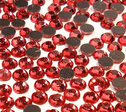 Perlin 720 Stück Hot Fix 6mm Glas Flache Rückseite Strasssteine SS30 HotFix Runde Kristall Edelsteine (Fuchsia Rot) von Perlin