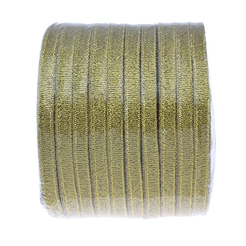 Funkeln Band diy Material für Organza-Schleife Gitzer Klebeband doppelseitig Gold, Größe: ca. 6 mm breit, 25 Yards/Rolle,Preis pro 1 Rolle C254 von Perlin