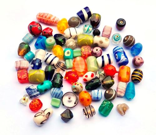 Perlin Glasperlen Lampwork Perlen zum auffädeln 500g Fancy Perlenset zum Schmuckherstellung Schmuckperlen mit Loch für Basteln Armbänder und Halsketten Perlin Glasperlen Lampwork Perlen zum auffädeln 500g Fancy Perlenset zum Schmuckherstellung Schmuckperlen mit Loch für Basteln Armbänder und Halsketten von Perlin