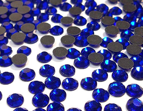 Perlin Hot Fix 4mm Glas Flache Rückseite Strasssteine SS16 2880 Stück Hotfix Steine Runde Kristall Edelsteine 3,4~4mm (Royal Blau) von Perlin