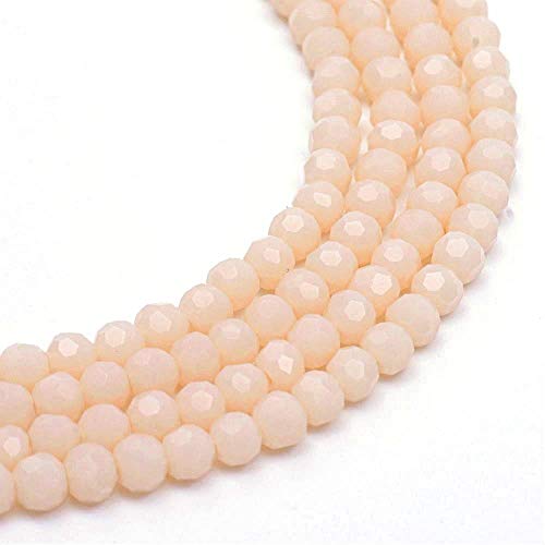 Perlin Jadestein Jade Perlen 6mm Beige Sand 40Stk Facettiert Kugel Edelsteine Halbedelstein Schmuckperlen Schmuckstein G745 von Perlin