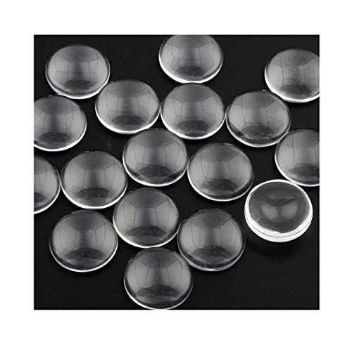 Perlin - Klar Glas Cabochon 10mm 100stk Halb Rund Transparent Dekoration Schmuckherstellung Glaskuppel Cabochons DIY-Schmuck R184 x2 von Perlin