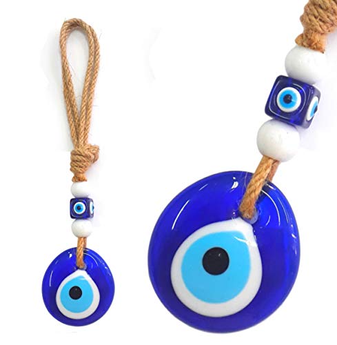 Perlin Nazar Boncuk Boncugu Türkisch Blau Auge Evil Eye Wandbehang 24cm Ornament Amulett Dekoration Home Decor Schutz Segen Geschenk Glasperlen Anhänger von Perlin