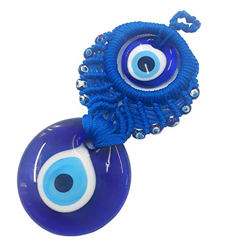 Perlin Nazar Boncuk Boncugu Türkisch Blau Evil Eye Wandbehang 15cm Ornament Amulett Dekoration Home Decor Schutz Segen Geschenk Glasperlen Anhänger für Auto Haus und Büro von Perlin