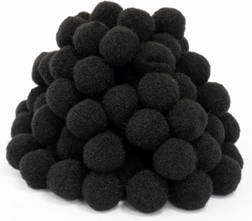 Perlin - Pompons Pompon 10mm Schwarz Bommel 250stk Nähen Tilda Basteln Borte bälle Flauschigen Plüsch Bälle für Lustige Handwerk von Perlin