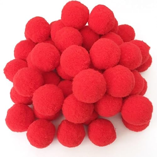 Perlin - Pompons Pompon 25mm Rot Bommel 100stk Nähen Tilda Basteln Borte bälle Flauschigen Plüsch Bälle für Lustige DIY Kreative Handwerk von Perlin