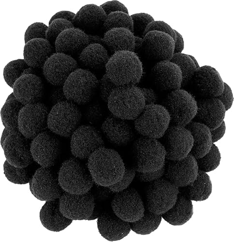 Perlin - Pompons Pompon 25mm Schwarz Bommel 100stk Nähen Tilda Basteln Borte bälle Flauschigen Plüsch Bälle für Lustige DIY Kreative Handwerk DEK74 x5 von Perlin