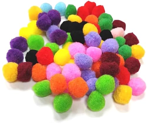 Perlin - Pompons Pompon 30mm - 3cm Mix Farben Bommel Nähen Bunt Tilda Basteln Borte bälle Flauschigen Plüsch Bälle für Lustige DIY Kreative Handwerk (30mm 100stk) von Perlin