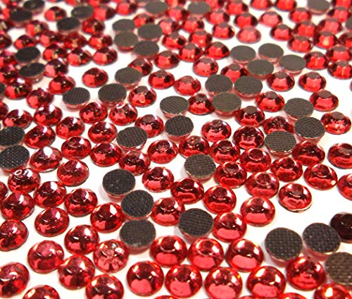 Perlin Strasssteine Hotfix 3mm Flatback Rückseite Strass SS10 7200 Stück Glas Steine Runde Kristall Edelsteine 2,5~3mm (Fuchsia Rot) von Perlin