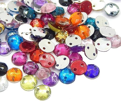 Strasssteine zum aufnähen Glitzersteine zum annähen 500stk Runde Mix Pack Set 6mm Kristall Acrylsteine Crystal Flatback für Kleidungsstück Kleidung und Tasche Deko von Perlin