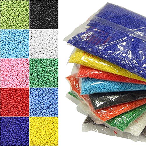 Rocailles 2mm Perlen Set 75 Pack 75 Farben 1,5 Kilo Glasperlen Rund 11/0 100000stk POSTEN Perlenset von Perlin