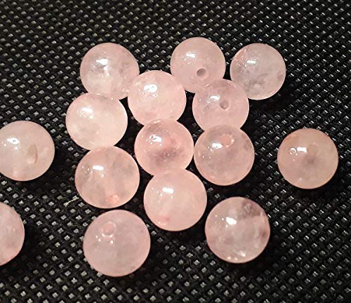 Rosa Quarz/Quartz Edelstein Perlen, 8mm, 6mm, 4mm, Kugel, Stein Perle mit Loch zum auffädeln Perlenkette Schmuckperlen Schmuckstein (4mm 25 Stück) von Perlin