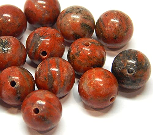 Sesam Jaspis Rot Edelstein Perlen, 8mm 6mm 4mm, Rund, Halbedelsteine, Schmucksteine Schmuckherstellung Schmuckperlen (4mm - 25 Stück) von Perlin
