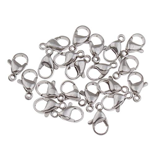 Tibet Silber Karabinerverschluss Verbinder Karabiner 10mm 12mm 14mm 16mm 18mm Metall Verschlüsse Hummer Haken Clip Halskette Schnalle Schmuck Verschluss (10x6mm 25Stück) von Perlin