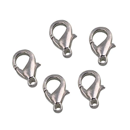 Tibet Silber Karabinerverschluss Verbinder Karabiner 10mm 12mm 14mm 16mm 18mm Metall Verschlüsse Hummer Haken Clip Halskette Schnalle Schmuck Verschluss (16x8mm 25Stück) von Perlin