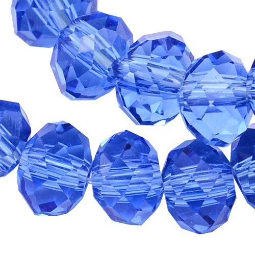 Tschechische Kristall Glas Perlen CZ Böhmische Facettierte Rondelle Glasperlen 4/6/8/10 mm (Blau, 6x4 mm) von Perlin