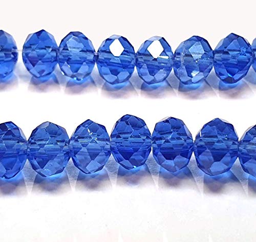 Tschechische Kristall Glas Perlen CZ Böhmische Facettierte Rondelle Glasperlen 4/6/8/10 mm (Sapphire AB, 4x3 mm) von Perlin