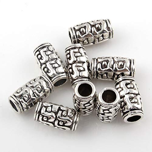 Zwischenteile Tibet Silber Perlen Spacer Metallperlen 13mm 15stk Tube/Röhre Zwischenperlen Für Basteln Schmuck Kette Armband Schmuckteile F15 von Perlin