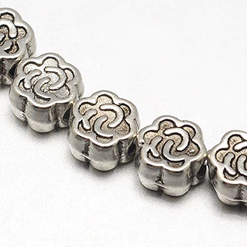 Zwischenteile Tibet Silber Perlen Spacer Metallperlen 4mm 45stk Blume 1 strang Zwischenperlen Für Basteln Schmuck Kette Armband Schmuckteile von Perlin