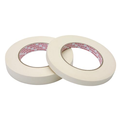 Permapack Permacel-Krepp-Papierband, 12 mm 5466 (Klebeband Malerkrepp) Rollenlänge: 55 m/Kern-Ø: 76 mm/Materialstärke: 0,163 mm/Temperaturbeständig bis: kurzzeitig 280 °C von Permapack