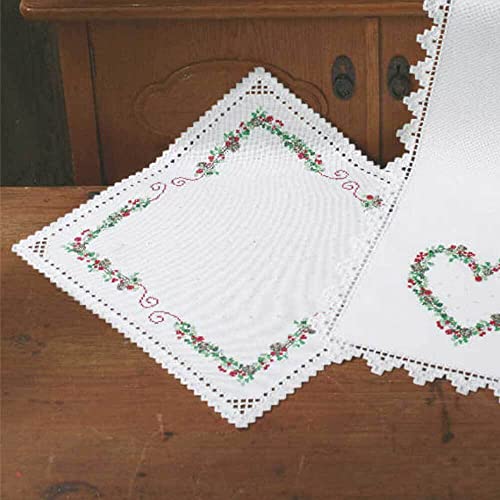 Permin Hardanger Tischdecke Stickpackung Hardanger Beeren Zählmuster von Permin