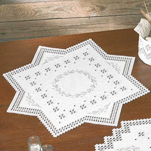 Permin Hardanger Tischdecke Stickpackung Hardanger Kranz Zählmuster von Permin