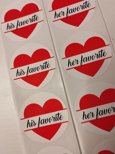 Etiketten "Her Favorite" und "His Favorite" für Hochzeitsgeschenke, 50 Stück, 3,5 cm von Personal labels since 1999