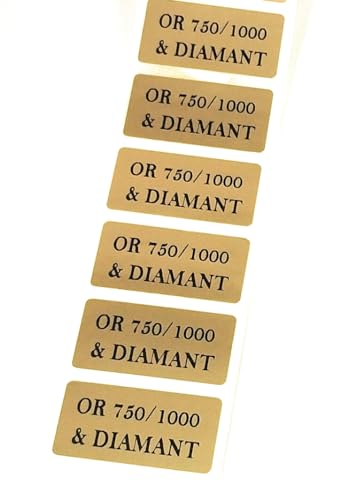 Klebeetiketten Firmenetiketten 300 Stück verschiedene Texte perfekt für Schmuck Modeschmuck Kleine Details (Gold 750/1000 & DIAMANT) von Personal labels since 1999