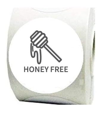 Lebensmittelallergenfreie Klebeetiketten, 300 Stück, 22 mm, Rolle, verschiedene Optionen (Honey free) von Personal labels since 1999