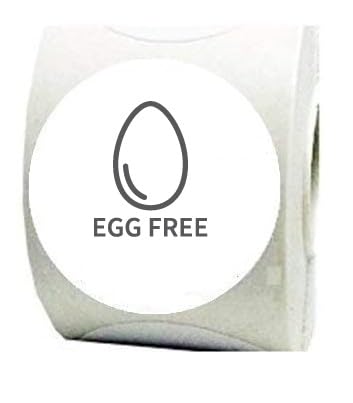 Lebensmittelallergenfreie Klebeetiketten, 300 Stück, 22 mm, verschiedene Optionen (Egg free) von Personal labels since 1999