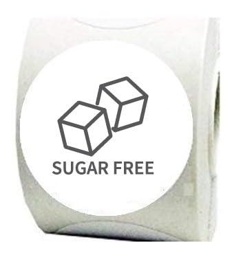 Lebensmittelallergenfreie Klebeetiketten, 300 Stück, 22 mm, verschiedene Optionen (Sugar free) von Personal labels since 1999