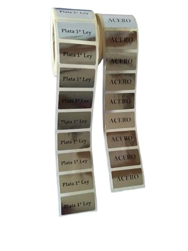 1000 x Mini-Schmuck-Etiketten, selbstklebend, 500 Stahl, 500 Sterling-Silber, 1000 Stück von Personal labels