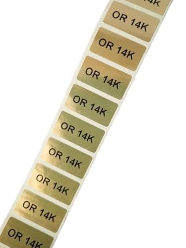 Schmucketiketten 'OR 14K', 500 Stück, 23 x 12 mm, Rolle von Personal labels