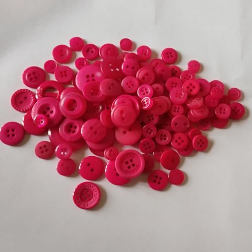 Knöpfe zum Basteln, verschiedene Größen, 7 mm bis 25 mm, langlebig, lebendige Knöpfe zum Nähen, Basteln, Scrapbooking, Projekte, Dekorationen, handgefertigte Kreationen (Rosenrosa, 100 g – 7 mm bis 25 von Personalize Pro