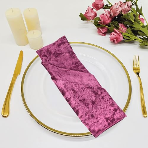 Personalize Pro Pannesamt-Servietten für Zuhause, 50,8 cm, mit gesäumten Kanten, für Abendessen, Hochzeit, Bankett, Party, Veranstaltungen, leicht und maschinenwaschbar, Rosa, 1 Stück von Personalize Pro