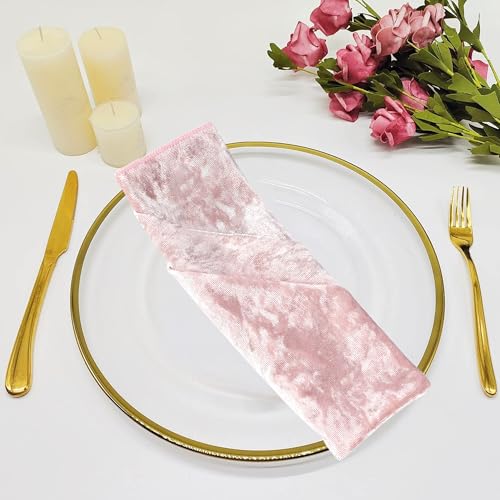 Personalize Pro Servietten aus Pannesamt für Zuhause, 50,8 cm, mit gesäumten Kanten, für Abendessen, Hochzeit, Bankett, Party, Veranstaltungen, leicht und maschinenwaschbar, Rosenrosa, 10 Stück von Personalize Pro